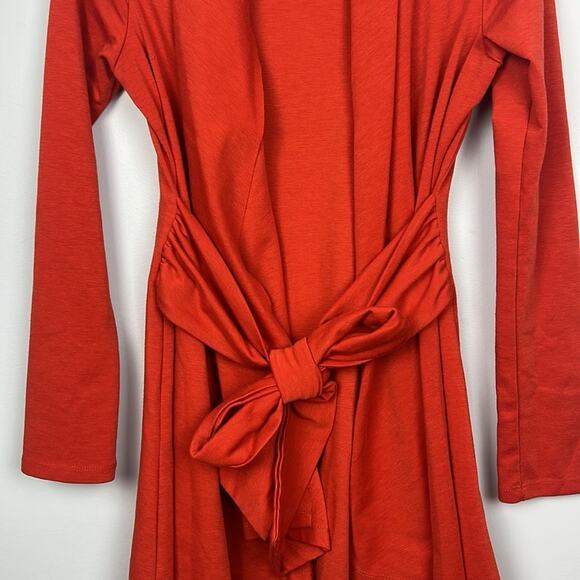 A Maglia belted burnt orange large longline sweater - Picture 2 of 7